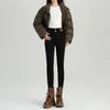 Jeans Vintage Azules con Forro Polar para Mujer Nuevos Cintura Alta Adelgazantes Ajustados Tipo Lápiz para Otoño e Invierno 2024