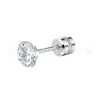 Brincos de Aço Inoxidável com Zircônia Dupla Face, Cravejados com Diamante de Quatro Garras, Cilíndricos de Alta Qualidade, Brincos de Osso da Orelha, Moda Popular Europeia e Americana