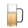 Taza de Vidrio de Borosilicato Alto para Té Verde y Té Negro, Engrosada para Bebidas Frías, Adecuada para Uso en Oficina y Hogar, Forma Cuadrada con Asa, Resistente al Calor y al Frío