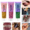 Gel de glitter misturado com lantejoulas a laser transfronteiriço cola de gel sem cola maquiagem de alto brilho material para maquiagem de festa de fim de ano atacado