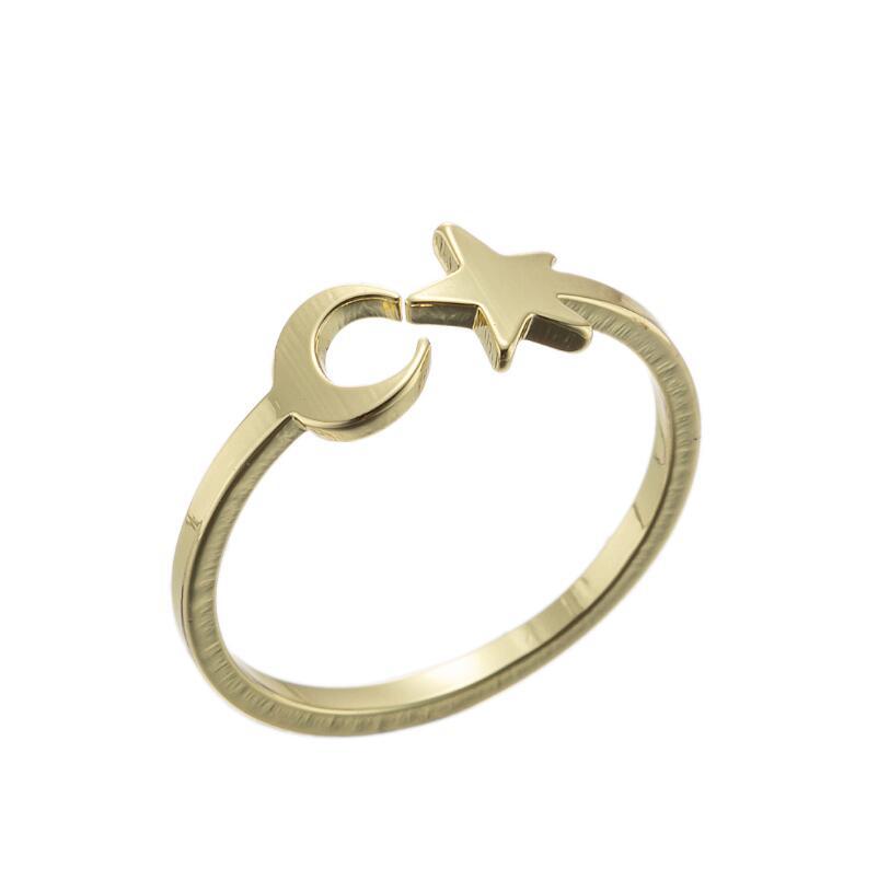 Moon and Star Ring