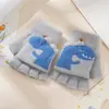 Guantes Calientes de Pollo de Dibujos Animados para Bebé Otoño e Invierno A prueba de Frío Engrosados Lindos para Niños y Niñas de Cinco Dedos Medio Dedo Tapa Abatible
