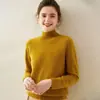 Suéter de Tricô de Caxemira Engrossado com Casaco, Gola Alta Meia, Pulôver Feminino, Camada Interna Quente de Manga Longa Outono e Inverno Suéter de Caxemira