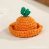 Chapéus de lã mini fofos feitos à mão em crochê, toucas de tricô com tema de frutas, acessórios para roupas de boneca, materiais para artesanato DIY