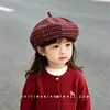 Boina vintage a cuadros para niñas, sombrero de pintor artístico para primavera y otoño, hace que la cara se vea más pequeña, boina para bebé niño