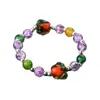 Pulsera de Abalorios de Buena Fortuna de Caqui para Mujer, Pulsera Exquisita de Nicho de Lujo Ligero, Nueva Joyería de Cristal Artificial 2025