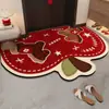 Capacho Festivo Estilo Desenho Animado para Porta de Entrada, Tapete de Terra de Diatomáceas de Secagem Rápida, Resistente à Sujeira, Personalizável e Fácil de Manter