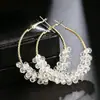 Brincos Geométricos de Círculo em Prata S925 para Mulheres, Luxo Leve de Alta Qualidade, Distintivos, Argola Grande de Orelha, Brincos Exagerados de Argola C para Celebridades Cibernéticas Ins