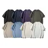 Camiseta de Color Sólido de Manga Corta para Hombre, Verano Casual Holgada Simple Versátil Bolsillo de Parche Moderna Cuello Redondo Camiseta de Media Manga