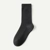 Calcetines Zhuji para mujer, estilo coreano de otoño, de color liso, a rayas, de longitud media, de felpa gruesa, largos y modernos para niña