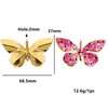 Colgante de Corazón con Goteo de Aceite de Acero Inoxidable Mariposa Flor Caracola Estrella de Mar Colgante Estilo Exagerado DIY Accesorios para Collar Pendientes