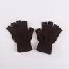 Guantes de lana de punto de cinco dedos con índice expuesto para invierno, estudiantil, para escribir, ciclismo, cálidos, a prueba de frío, delgados, de oficina, de medio dedo