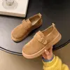 Mules de plataforma Augushiden para mujer, nuevo modelo de primavera 2026, zapatos casuales de cuero slip-on de suela blanda para uso en exteriores