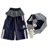 Pantalones Cargo Casuales para Niños Ningli Otoño Nuevo Estilo Moda Niños Cuadros Peto Pierna Recta Bebé Versátil Pantalones Largos