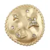 Botón Metálico Ovalado de Estrella y Luna Vintage Tachonado con Diamantes Para Camisa Superior Traje Abrigo Cárdigan Tejido Botones Decorativos