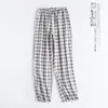 Venta al por mayor Envío directo Primavera Verano Algodón Lino Ropa de casa para mujer Cintura elástica Pierna ancha Pantalones cortos Casual Cómodo Pijama para el hogar