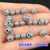 Prata S999 Cobre Vintage Espaçador de Moeda Contas Redondas Corda de Mão Trançada Pulseira Colar Acessórios DIY Feitos à Mão