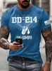 Camiseta de Verão de Manga Curta Casual para Músculo Fitness Esportes Novo Estilo Dd-214 Estampa Veterano Camiseta Branca