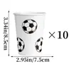 25 Artículos de Fiesta de Cumpleaños de Fútbol Copa del Mundo Transfronteriza Tazas de Papel de Fútbol de la Liga de Campeones Plato Cuchillo, Tenedor y Cuchara Venta al por Mayor Personalización