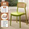 Silla de plástico para comedor en casa, taburete de mesa de comedor engrosado con respaldo, silla de escritorio, uso comercial de restaurante vintage, apilable, tejido de ratán
