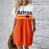 Vestido de Moda Nuevo de Verano para Mujer Sudadera Larga de Cuello Redondo de Equipo de la NFL 211 Vestido Elegante Europeo y Americano