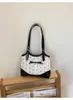 Bolsa de Ombro Único com Laço Fashion Estilo Coreano Nova para Mulheres Grande Capacidade Bolsa Tote Fashion para o Dia a Dia Bolsa de Ombro Color Block