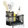 Estante Mejorado para Detergente de Fregadero de Cocina, Estante de Secado para Paños de Cocina y Esponjas, Almacenamiento de Paños para Encimera, Organizador de Fregadero para Lavar Platos
