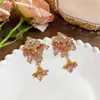 Pendientes de botón romboidales tachonados de diamantes vintage, de lujo ligero, moda de alta gama, pendientes exquisitos, accesorios de pendientes retro versátiles de personalidad