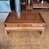Mesa de centro grande em treliça de abacaxi de madeira maciça para apartamento pequeno mesa de centro retangular mesa de canto jacarandá todo jacarandá dourado mesa lateral de sofá