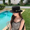 Sombrero Plano de Tejido Hueco Estilo Antiguo para Mujer, Sombrero de Sol de Playa Retro Francés de Verano, Sombrero Parasol, Sombrero de Paja