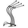 Luz de Planta X-Clip Amazon Transfronteiriça Luz de Crescimento de Planta de Quatro Cabeças Temporizador Ajustável USB Luz de Crescimento de Espectro Total