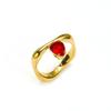 Anillo de circonita con incrustaciones estilo moda ins europeo y americano para mujer, anillo minimalista irregular de acero de titanio chapado en oro de 18k