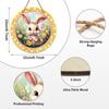 Nuevo letrero de bienvenida de madera para Pascua, colgante de puerta redondo, huevo de conejo, decoraciones de pared de primavera, cruz pastoral para colgar en la pared