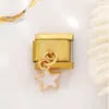 Módulo en Stock DIY Nuevo Colgante Dorado para Jóvenes Pulsera Modular Italiana Gancho Soldado de Acero de Titanio Pulsera Versátil