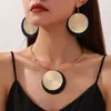 Moda Popular Transfronteriza Europea y Americana Personalizada Metal Geométrico Collar Creativo Simple Metal Collar Pulsera Juego de Joyería
