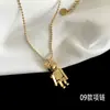 [56] logotipo de comercio exterior sin marca acero de titanio joyería Europa y Estados Unidos variedad de hip-hop apilado collar de clavícula de acero de titanio