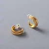 Brincos de Metal Escovado Banana Leaf com Zircônia Inlaid Estilo Retro de Luxo Leve Brincos com Pino de Prata S925 Brincos Elegantes de Alta Qualidade