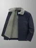 18905# jaqueta acolchoada de algodão puro com gola de lã, tamanho grande, para outono e inverno masculino, uniforme militar, casaco quente casual, jaqueta acolchoada de algodão, atacado