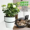 Estante Grueso para Macetas de Pared, Soporte Redondo para Cestas de Flores de Jardín y Patio, Anillo de Hierro para Macetas Colgante de Pared