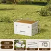 Caja de Almacenamiento para Camping al Aire Libre Puerta Lateral Extra Grande Camping Cubierta de Madera Caja Plegable Caja Organizadora de Almacenamiento para Maletero de Coche