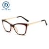 Detong 32010 Nuevos Espejos Planos Europeos y Americanos 2020 Gafas Transfronterizas Anti-Luz Azul Montura de Gafas de Ojo de Gato para Mujer Miopía Ahora