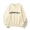 Versão Correta da Marca de Moda de Rua Essentials Novo com Letras Aveludadas Moletons Masculinos e Femininos Moletons Pesados com Forro de Lã
