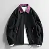 Jaqueta Retro Europeia e Americana Transfronteiriça para Homens, Nova Jaqueta Casual de Cor Sólida Solta com Gola Reversível para Primavera e Outono, Roupa de Trabalho para Homens
