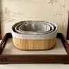Cesta de Almacenamiento Tejida de Bambú para el Hogar, Estilo Nuevo, Tubo Plegable para Almacenamiento de Juguetes, Cesta de Almacenamiento Universal para Sala de Estar y Dormitorio, Venta al por Mayor