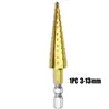 Broca Pagoda Escareadora Perfuração Multiuso Cabo de 3 Ângulos Broca Escalonada Aço Inoxidável Metal Super Duro Doméstico Furo