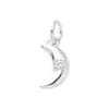 Prata de Lei S925 Galvanoplastia de Precisão Pingente de Lua com Diamante Sólido Material para Pulseira de Cristal DIY Colar Acessórios Prateados