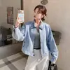 Outono de 2026 Nova Moda Casual Redutor de Idade Emagrecedor Simples Atmosférico Solto Estilo Coreano Jaqueta Jeans Curta Tendência