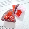 Novo pingente de bolo fosco de resina DIY, brinquedo de creme de morango simulado, materiais acessórios para artesanato em miniatura transfronteiriço