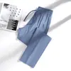 Calça de seda gelada leve para verão, secagem rápida, proteção solar para homens e mulheres, esportiva moderna, ao ar livre, casual, solta, respirável, perna reta, estilo jogger