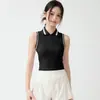 Estilo universitario, media cremallera, deportivo, corte ajustado, top corto de tenis, transpirable, sin mangas, prenda exterior para yoga y fitness